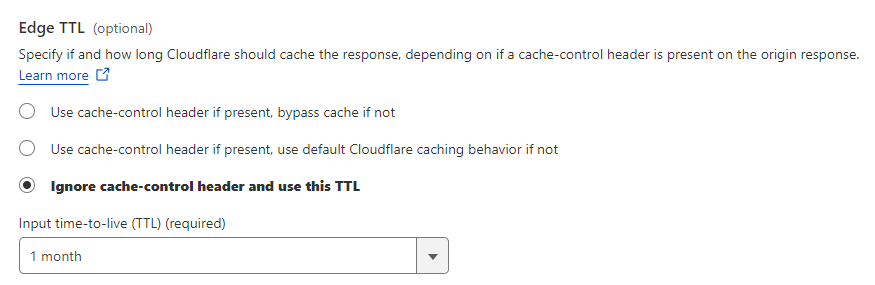 Enable caching at the Edge